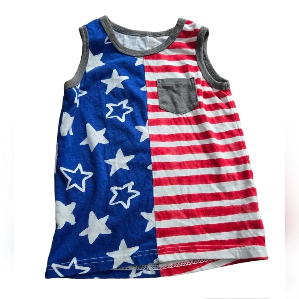Cat and Jack Youth American Flag Tank Top